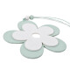 Blume -Cosy- Holz 13cm mint-weiss