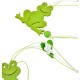 Girlande -Funny Frogs- Deko Holz 110cm grün