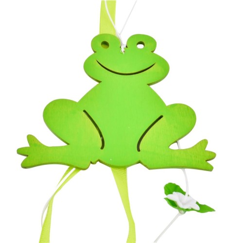 Girlande Funny Frogs 2ass Deko Holz 60cm grün