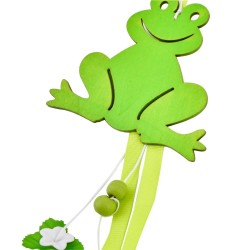 Girlande Funny Frogs 2ass Deko Holz 60cm grün