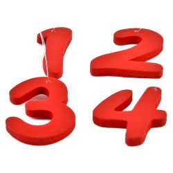 Zahlen -Advent- 4er-Set Holz 5cm rot