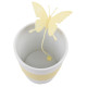 Becher -Butterfly- Porzellan-Silikon 13cm weiss-gelb