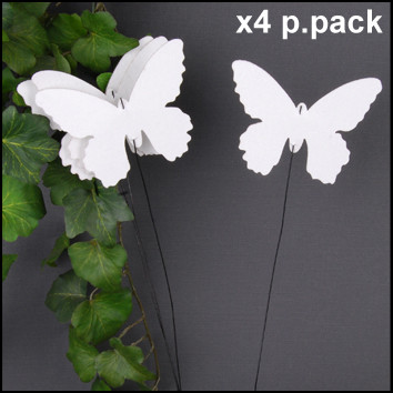 Stecker Schmetterling (Inh:4 Stk) Paplast weiss 10-40cm