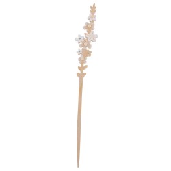 Blütenrispe -Country- Holz 38x6cm weiss