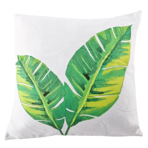 Kissen -Plant- Polyester 40cm weiss-grün