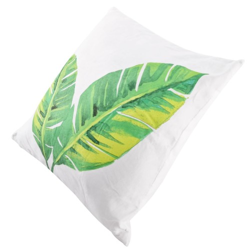 Kissen -Plant- Polyester 40cm weiss-grün