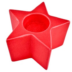 Teelichthalter -Stern- Keramik 7x11cm rot