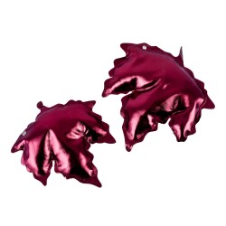 Blätter 2er-Set Kunstleder 20cm aubergine
