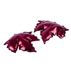 Blätter 2er-Set Kunstleder 20cm aubergine