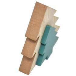 Tanne 2er Deko Holz 13x13cm natur-grün