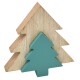 Tanne 2er Deko Holz 13x13cm natur-grün