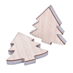 Tanne Deko Holz 16x15cm natur-silber