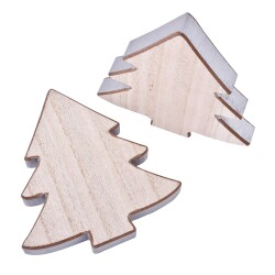 Tanne Deko Holz 16x15cm natur-silber