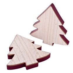 Tanne Deko Holz 16x15cm natur-aubergine