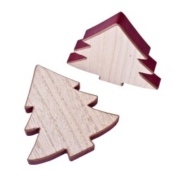 Tanne Deko Holz 16x15cm natur-aubergine
