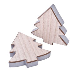 Tanne Deko Holz 12x11cm natur-silber