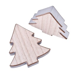 Tanne Deko Holz 12x11cm natur-silber