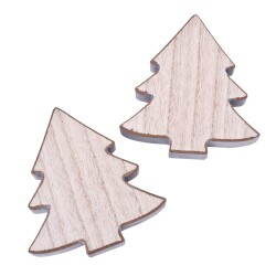 Tanne Deko Holz 12x11cm natur-silber