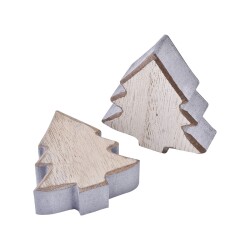 Tanne Deko Holz 7x6cm natur-silber