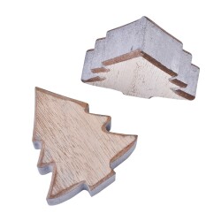 Tanne Deko Holz 7x6cm natur-silber