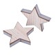 Stern Deko Holz 12x12cm natur-silber
