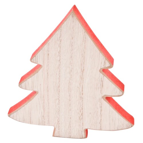 Tanne Deko Holz 16x15cm natur-rot
