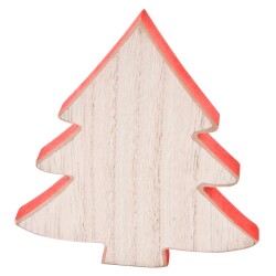 Tanne Deko Holz 16x15cm natur-rot