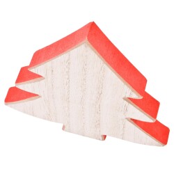 Tanne Deko Holz 16x15cm natur-rot