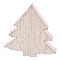 Tanne Deko Holz 16x15cm natur-rosa