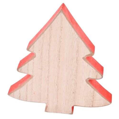Tanne Deko Holz 12x11cm natur-rot