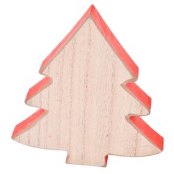 Tanne Deko Holz 12x11cm natur-rot