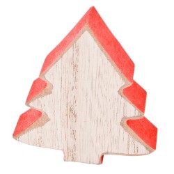Tanne Deko Holz 7x6cm natur-rot
