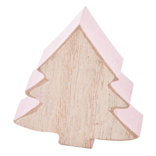 Tanne Deko Holz 7x6cm natur-rosa