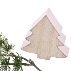 Tanne Deko Holz 7x6cm natur-rosa
