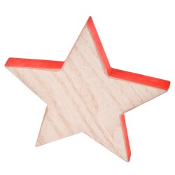 Stern Deko Holz 16x16cm natur-rot