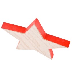 Stern Deko Holz 16x16cm natur-rot