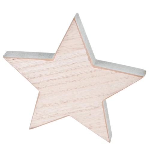 Stern Deko Holz 16x16cm natur-mint