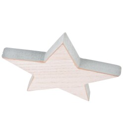 Stern Deko Holz 16x16cm natur-mint