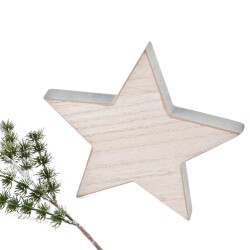 Stern Deko Holz 16x16cm natur-mint