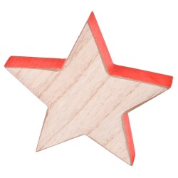 Stern Deko Holz 12x12cm natur-rot