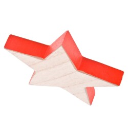 Stern Deko Holz 12x12cm natur-rot