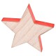 Stern Deko Holz 12x12cm natur-rot