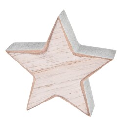 Stern Deko Holz 7x7cm natur-mint
