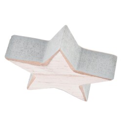 Stern Deko Holz 7x7cm natur-mint