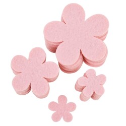 Streudeko -Blüte- 24er-Set Filz 8cm rosa