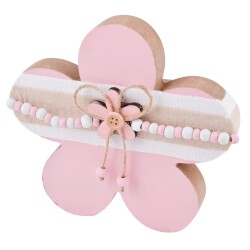 Blume -Cosy- Deko- Holz 15cm rosa