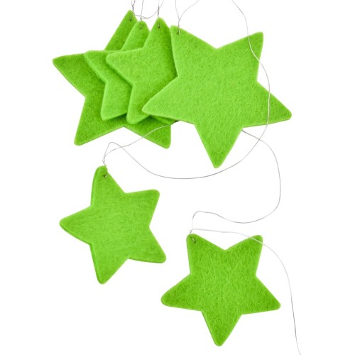 Sterne Deko-Girlande Filz 100x7cm grün