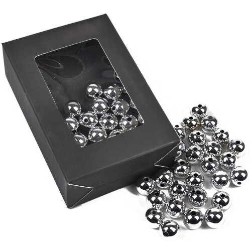Streu-Deko -Perlen- 28er-Set 15mm silber