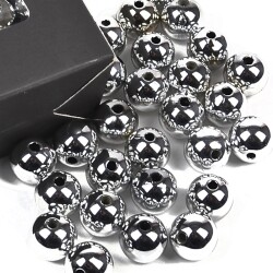 Streu-Deko -Perlen- 28er-Set 15mm silber