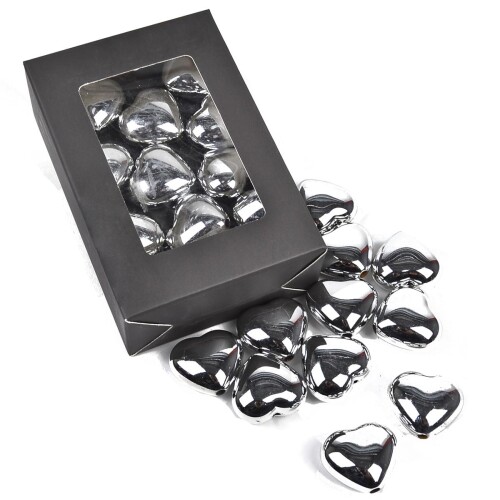 Streu-Deko -Herzen- 12er-Set 25mm silber